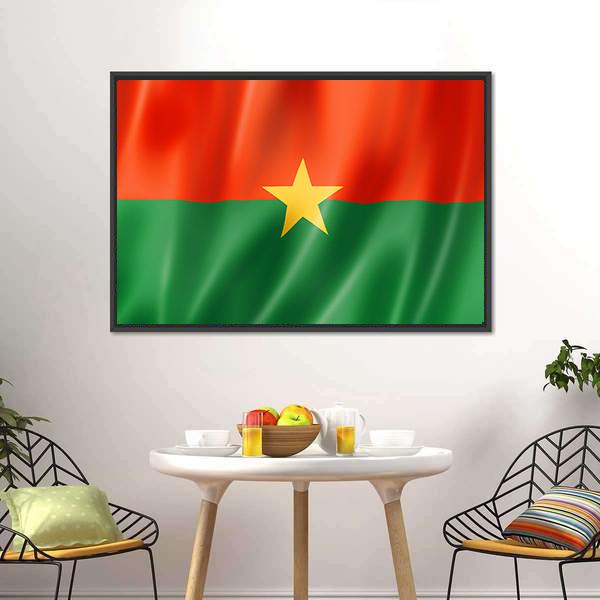 Burkina Faso Flag Canvas Wall Art-3 Horizontal-Gallery Wrap-25" x 16"-Tiaracle