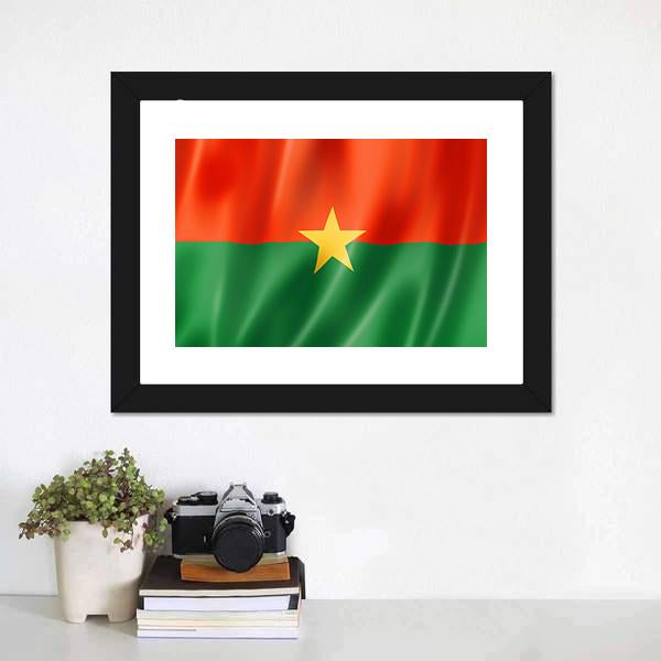 Burkina Faso Flag Canvas Wall Art-1 Piece-Framed Print-20" x 16"-Tiaracle