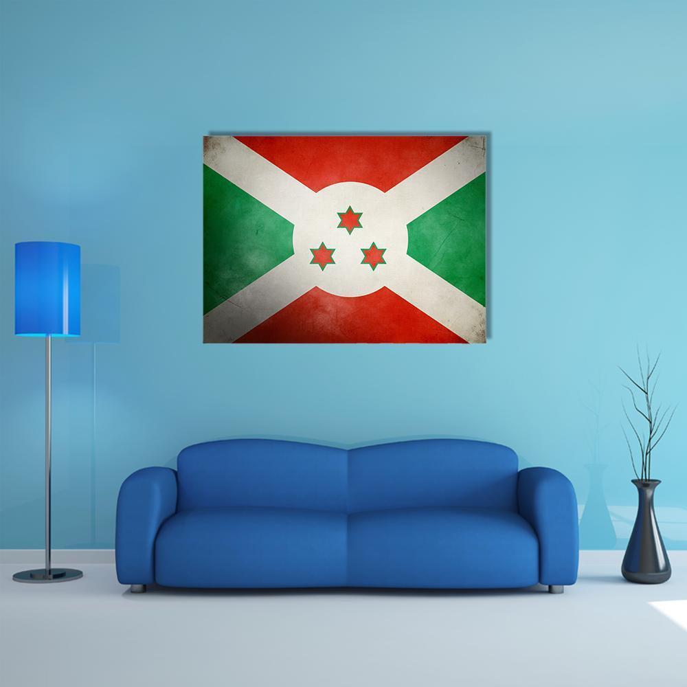 Burundi Faso Flag Canvas Wall Art-1 Piece-Gallery Wrap-48" x 32"-Tiaracle