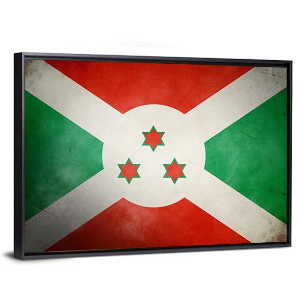 Burundi Faso Flag Canvas Wall Art-3 Horizontal-Gallery Wrap-25" x 16"-Tiaracle