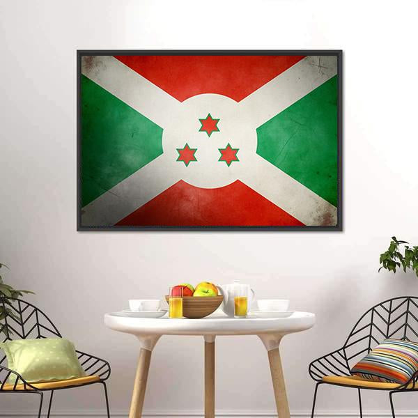 Burundi Faso Flag Canvas Wall Art-3 Horizontal-Gallery Wrap-25" x 16"-Tiaracle