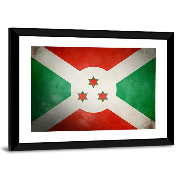 Burundi Faso Flag Canvas Wall Art-3 Horizontal-Gallery Wrap-25" x 16"-Tiaracle