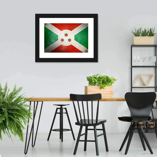 Burundi Faso Flag Canvas Wall Art-3 Horizontal-Gallery Wrap-25" x 16"-Tiaracle
