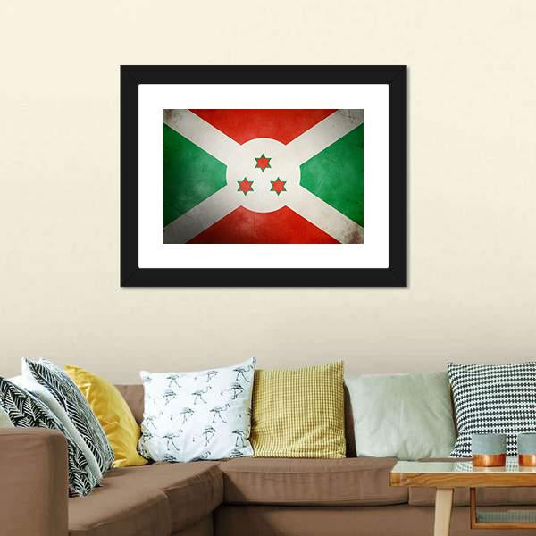 Burundi Faso Flag Canvas Wall Art-3 Horizontal-Gallery Wrap-25" x 16"-Tiaracle