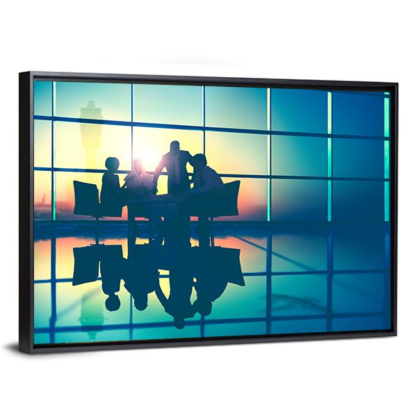 Business Meeting Canvas Wall Art-3 Horizontal-Gallery Wrap-25" x 16"-Tiaracle