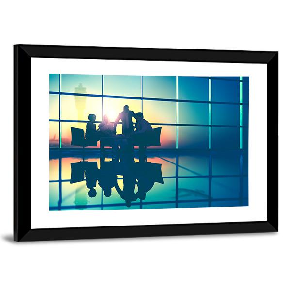 Business Meeting Canvas Wall Art-3 Horizontal-Gallery Wrap-25" x 16"-Tiaracle