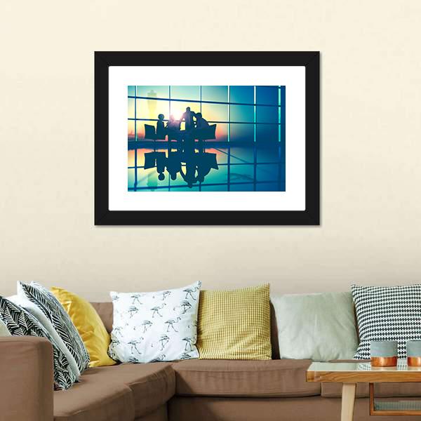 Business Meeting Canvas Wall Art-3 Horizontal-Gallery Wrap-25" x 16"-Tiaracle