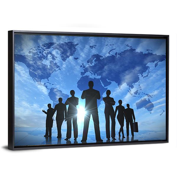 Business People Silhouettes Canvas Wall Art-3 Horizontal-Gallery Wrap-25" x 16"-Tiaracle
