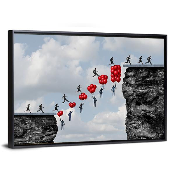 Business Teamwork Success Canvas Wall Art-3 Horizontal-Gallery Wrap-25" x 16"-Tiaracle