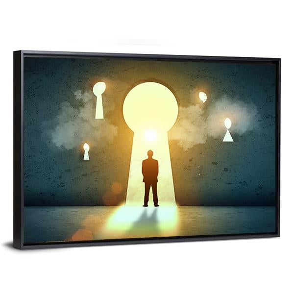 Businessman Silhouette Canvas Wall Art-3 Horizontal-Gallery Wrap-25" x 16"-Tiaracle