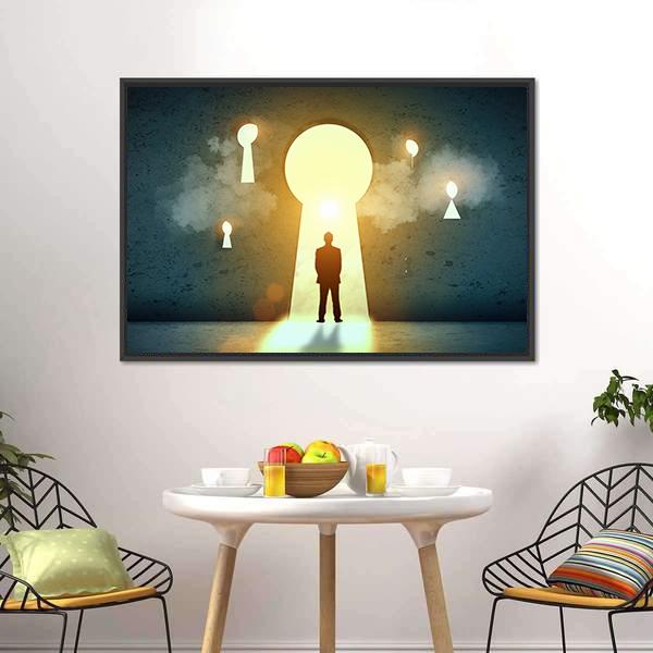 Businessman Silhouette Canvas Wall Art-3 Horizontal-Gallery Wrap-25" x 16"-Tiaracle