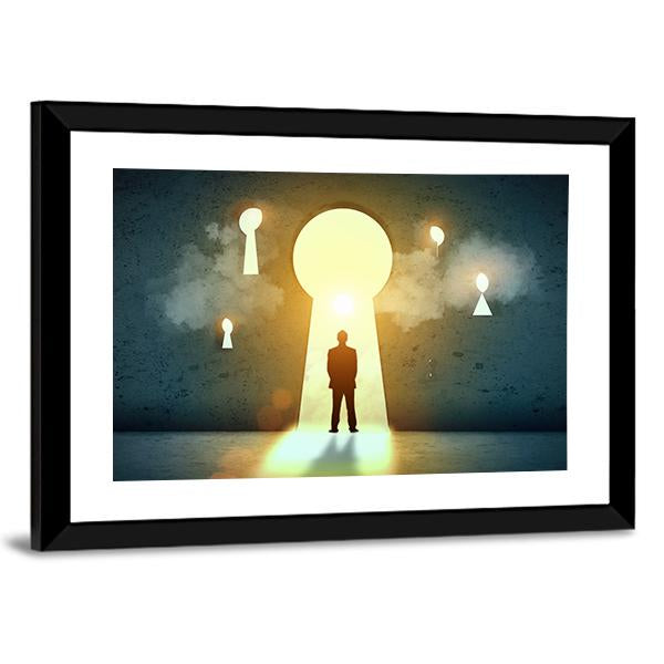 Businessman Silhouette Canvas Wall Art-3 Horizontal-Gallery Wrap-25" x 16"-Tiaracle
