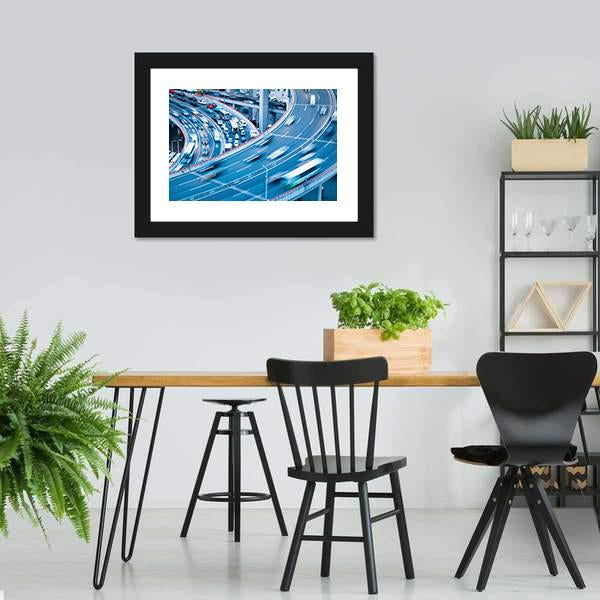 Busy Traffic In Blur Motion Canvas Wall Art-3 Horizontal-Gallery Wrap-25" x 16"-Tiaracle