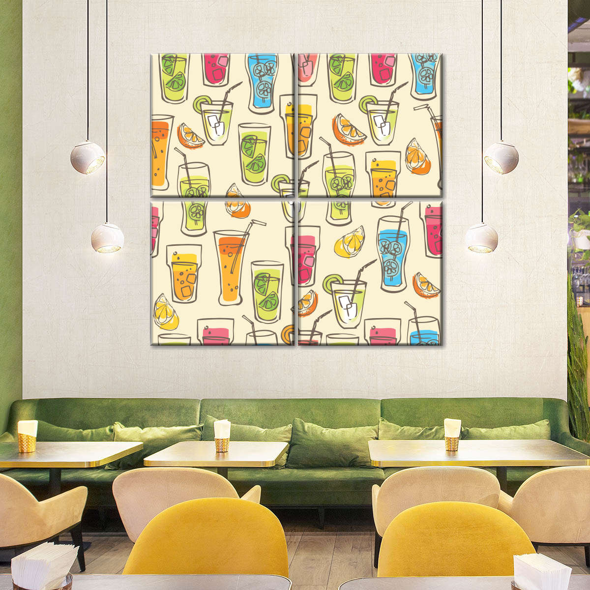 Cocktailgetränke Muster Wandkunst