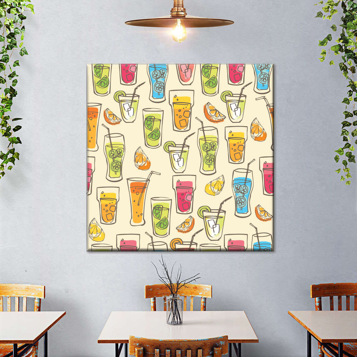 Cocktailgetränke Muster Wandkunst