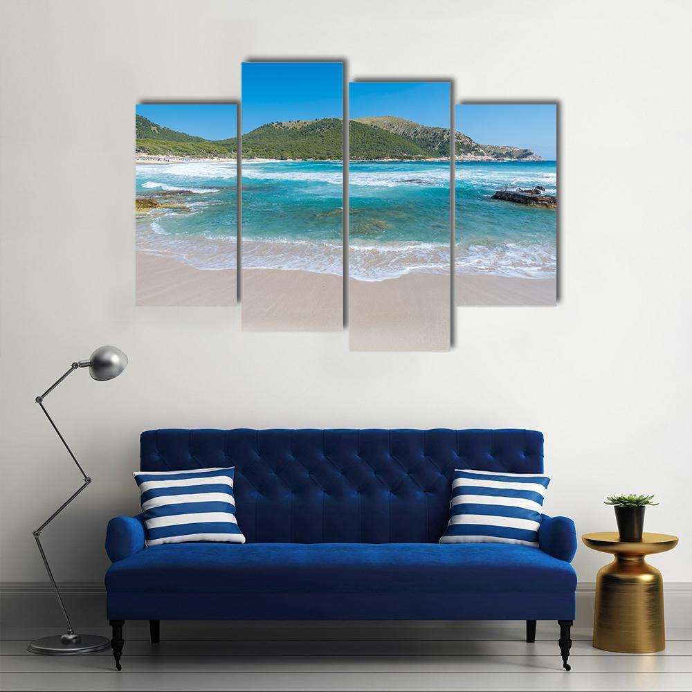 Cala Agulla On Mallorca Canvas Wall Art-4 Pop-Gallery Wrap-50" x 32"-Tiaracle