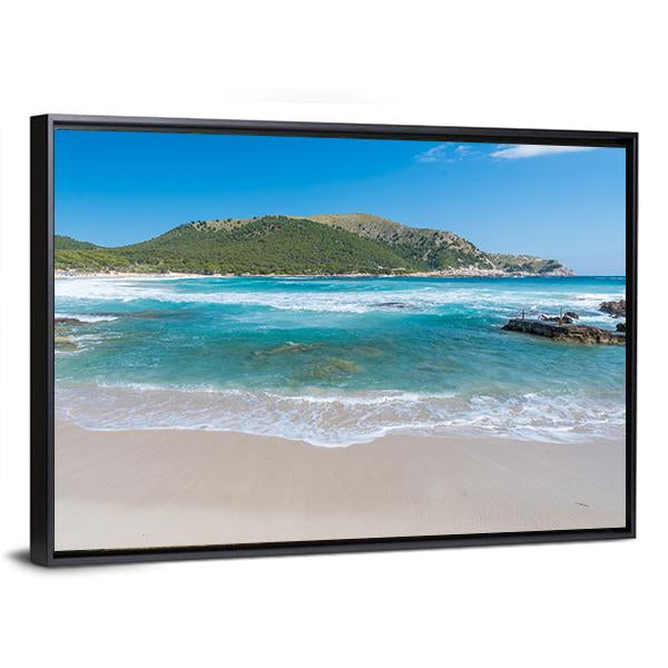 Cala Agulla On Mallorca Canvas Wall Art-3 Horizontal-Gallery Wrap-25" x 16"-Tiaracle