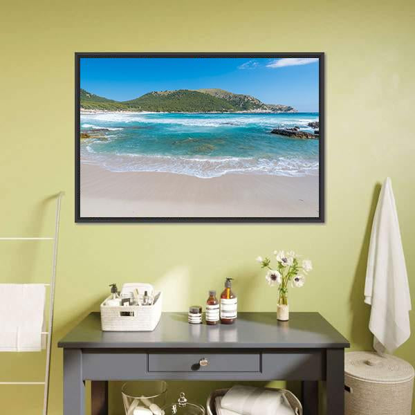 Cala Agulla On Mallorca Canvas Wall Art-3 Horizontal-Gallery Wrap-25" x 16"-Tiaracle