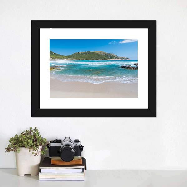 Cala Agulla On Mallorca Canvas Wall Art-1 Piece-Framed Print-20" x 16"-Tiaracle
