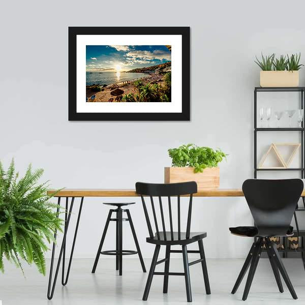 Cala d'Hort Beach Canvas Wall Art-3 Horizontal-Gallery Wrap-25" x 16"-Tiaracle