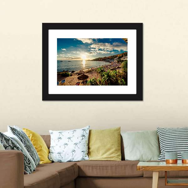 Cala d'Hort Beach Canvas Wall Art-3 Horizontal-Gallery Wrap-25" x 16"-Tiaracle