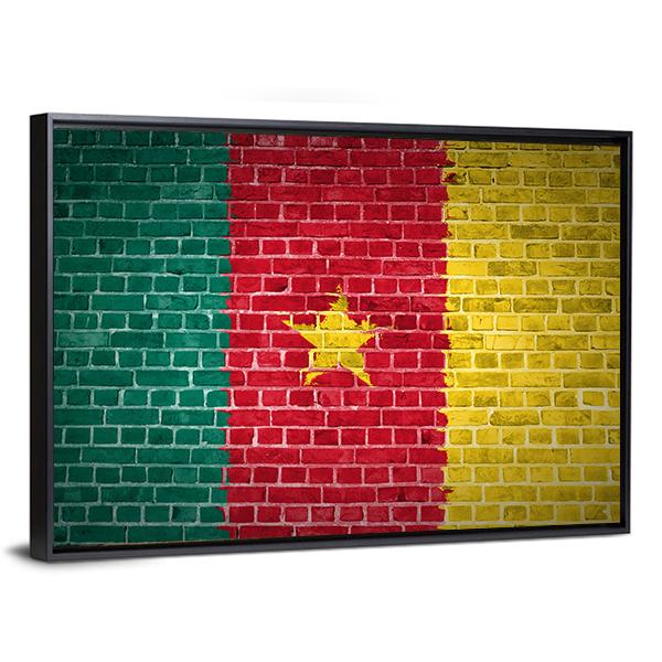 Cameroon Flag Canvas Wall Art-3 Horizontal-Gallery Wrap-25" x 16"-Tiaracle