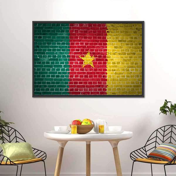 Cameroon Flag Canvas Wall Art-3 Horizontal-Gallery Wrap-25" x 16"-Tiaracle