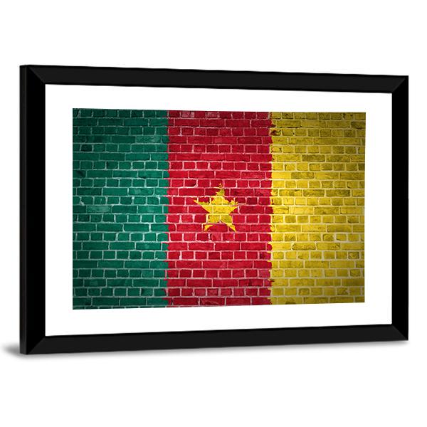 Cameroon Flag Canvas Wall Art-3 Horizontal-Gallery Wrap-25" x 16"-Tiaracle