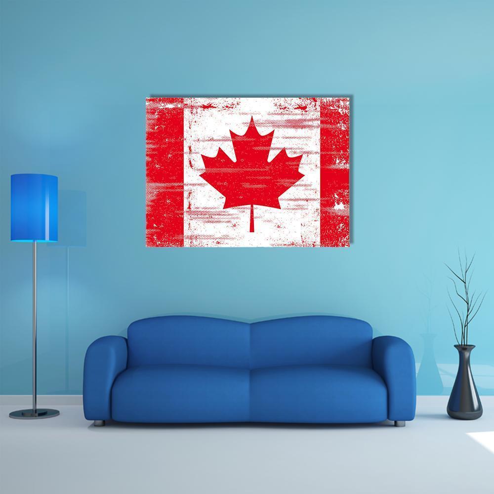 Flag Of Canada Canvas Wall Art-1 Piece-Gallery Wrap-48" x 32"-Tiaracle