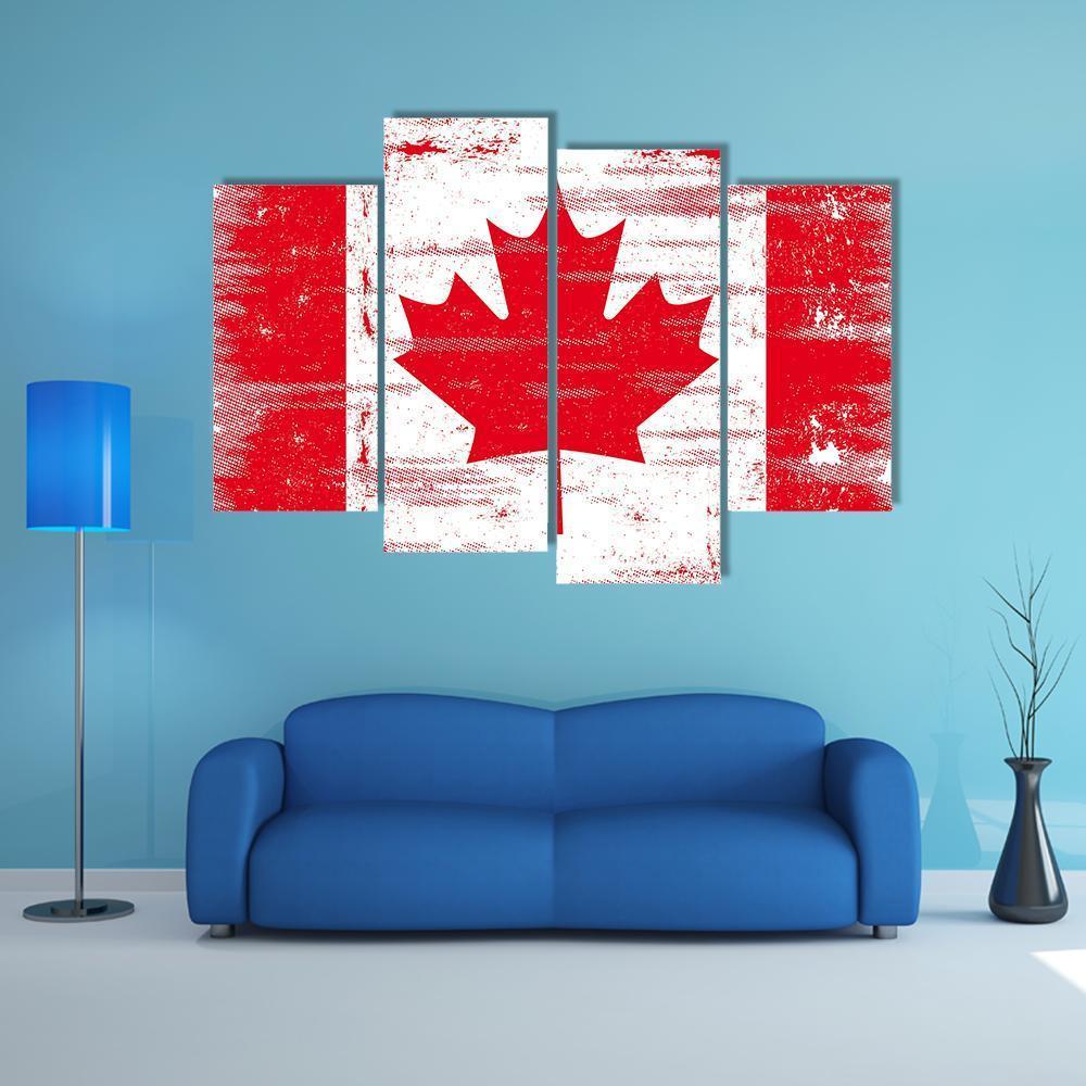 Flag Of Canada Canvas Wall Art-4 Pop-Gallery Wrap-50" x 32"-Tiaracle
