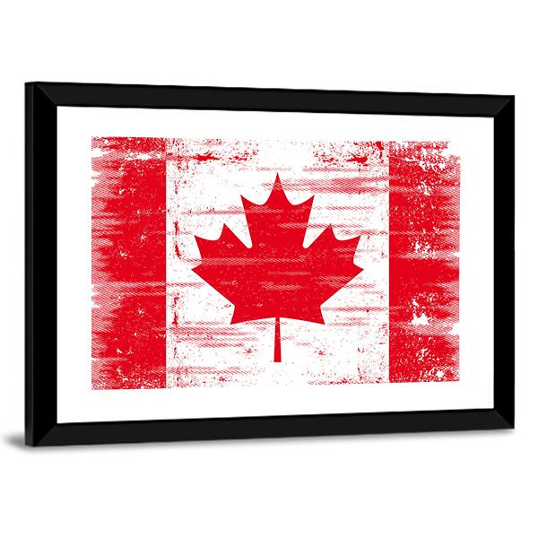 Flag Of Canada Canvas Wall Art-3 Horizontal-Gallery Wrap-25" x 16"-Tiaracle