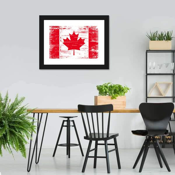 Flag Of Canada Canvas Wall Art-3 Horizontal-Gallery Wrap-25" x 16"-Tiaracle