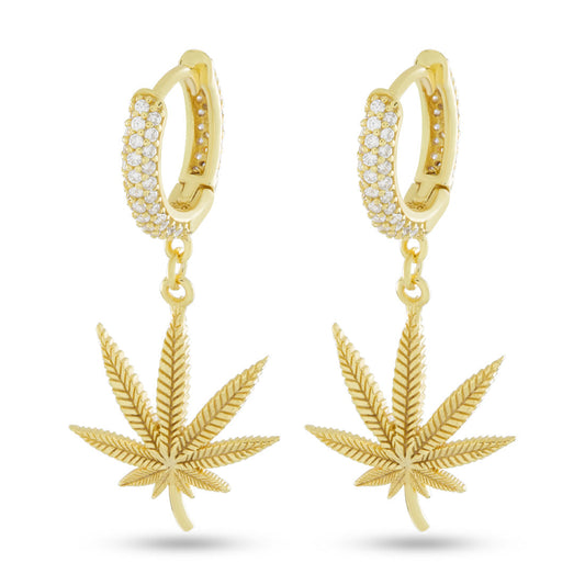 Cannabis Leaf Hanging Earrings