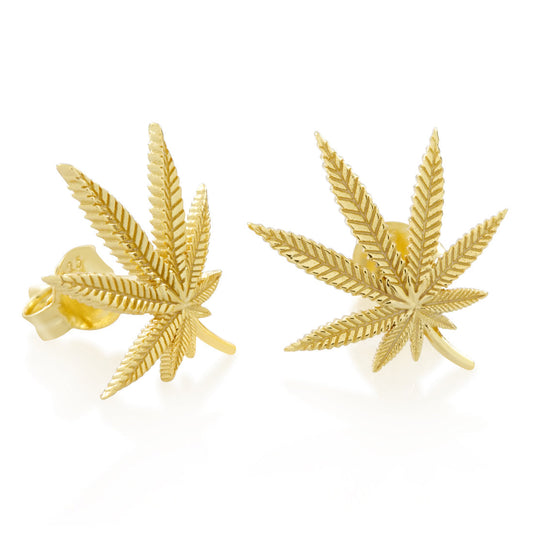 Cannabis Leaf Stud Earrings