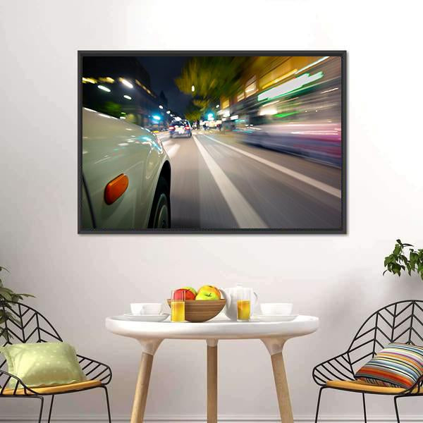 Car In Motion Blur Canvas Wall Art-3 Horizontal-Gallery Wrap-25" x 16"-Tiaracle