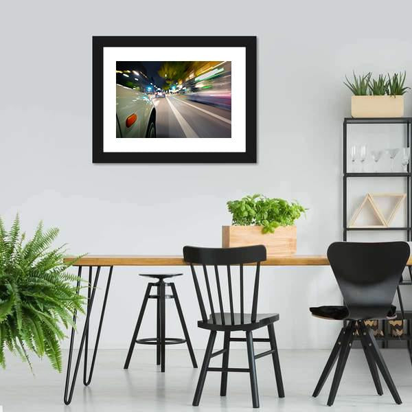 Car In Motion Blur Canvas Wall Art-3 Horizontal-Gallery Wrap-25" x 16"-Tiaracle