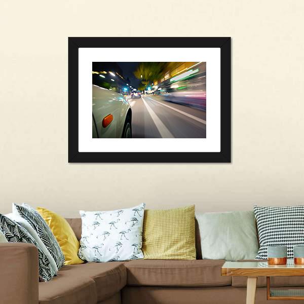 Car In Motion Blur Canvas Wall Art-3 Horizontal-Gallery Wrap-25" x 16"-Tiaracle