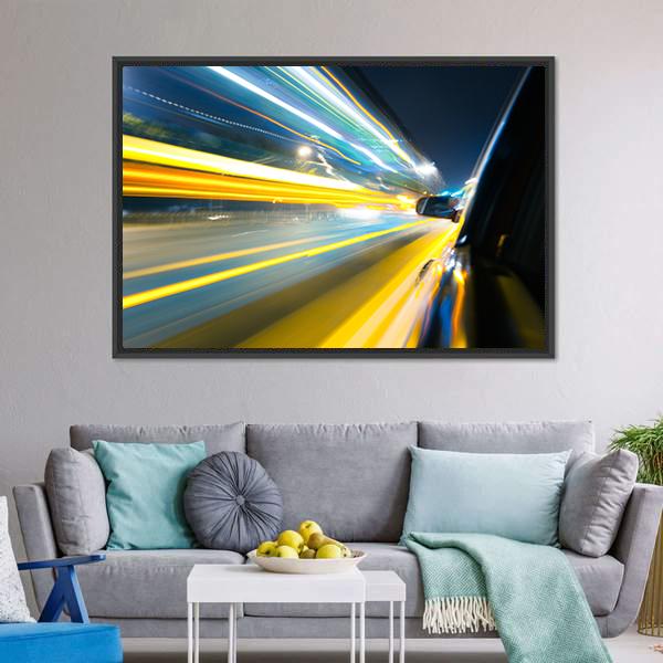 Car Side View Canvas Wall Art-1 Piece-Floating Frame-24" x 16"-Tiaracle