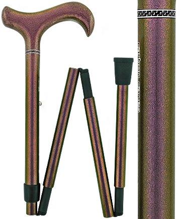 Scratch & Dent Color Changing Metallic Copper Adjustable & Folding Derby Carbon Fiber Walking Cane  V1866