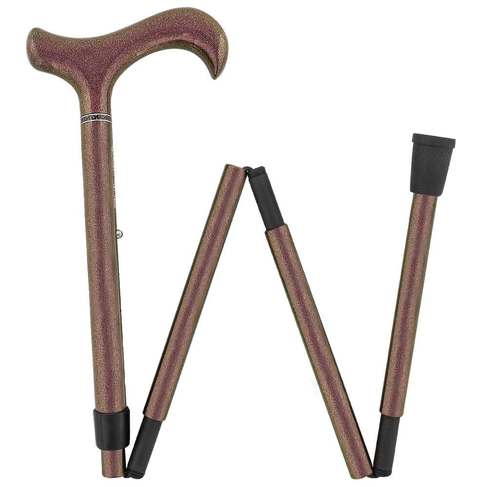 Scratch & Dent Color Changing Metallic Copper Adjustable & Folding Derby Carbon Fiber Walking Cane  V1866