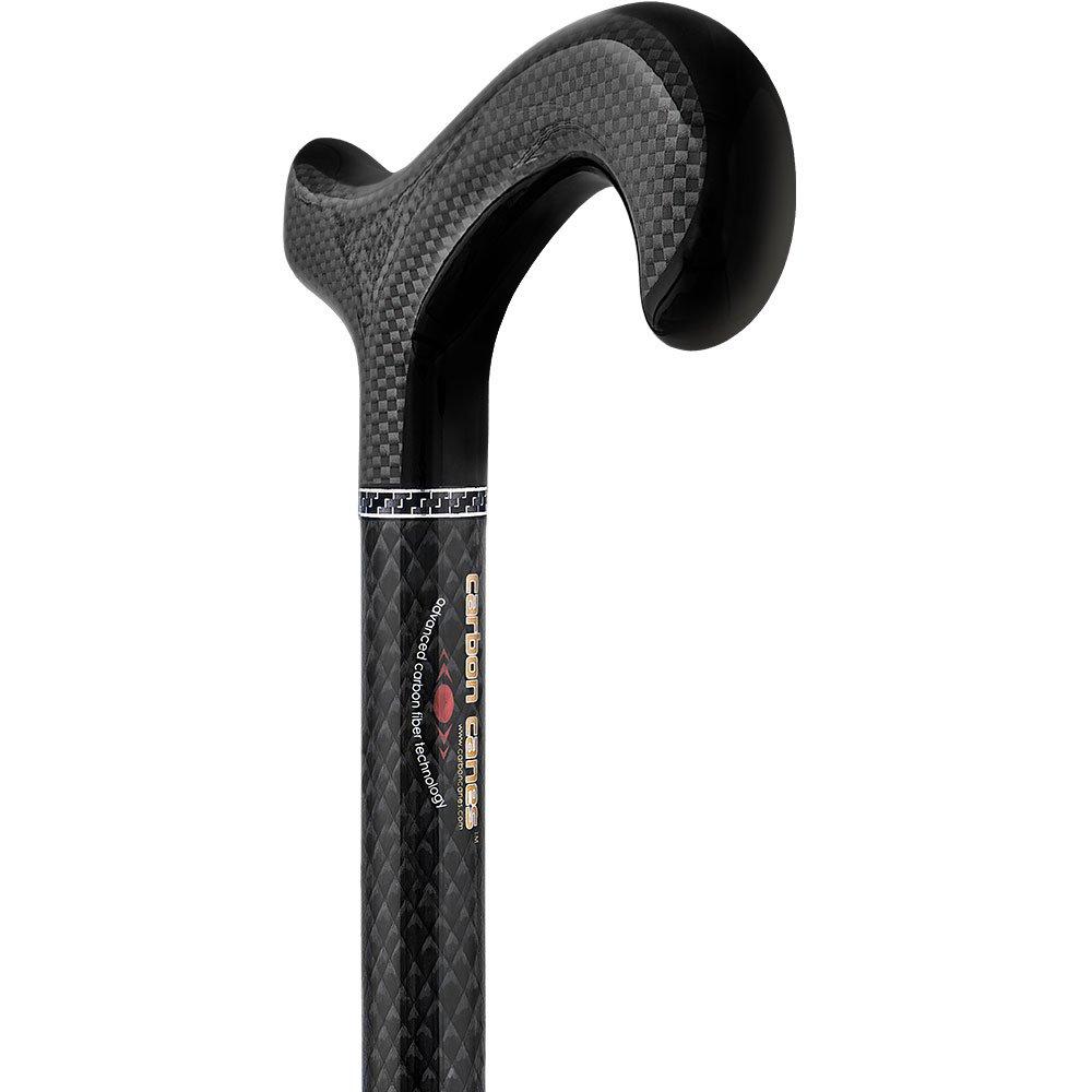 Scratch & Dent Extra Tall Black Folding Carbon Fiber Derby Walking Cane With Adjustable Folding Carbon Fiber Shaft V1756