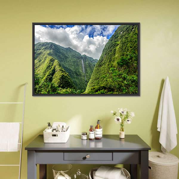 Cascade Blanche Canvas Wall Art-3 Horizontal-Gallery Wrap-25" x 16"-Tiaracle