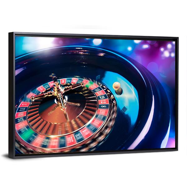 Casino Roulette In Motion Canvas Wall Art-3 Horizontal-Gallery Wrap-25" x 16"-Tiaracle