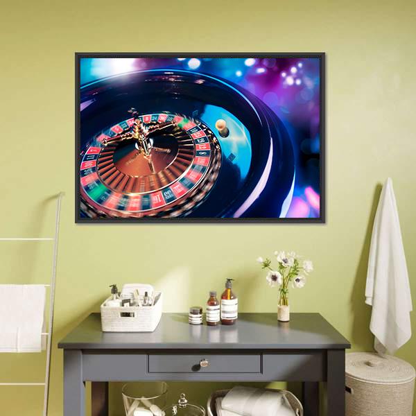 Casino Roulette In Motion Canvas Wall Art-3 Horizontal-Gallery Wrap-25" x 16"-Tiaracle