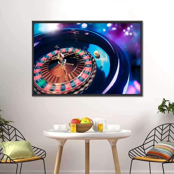 Casino Roulette In Motion Canvas Wall Art-3 Horizontal-Gallery Wrap-25" x 16"-Tiaracle