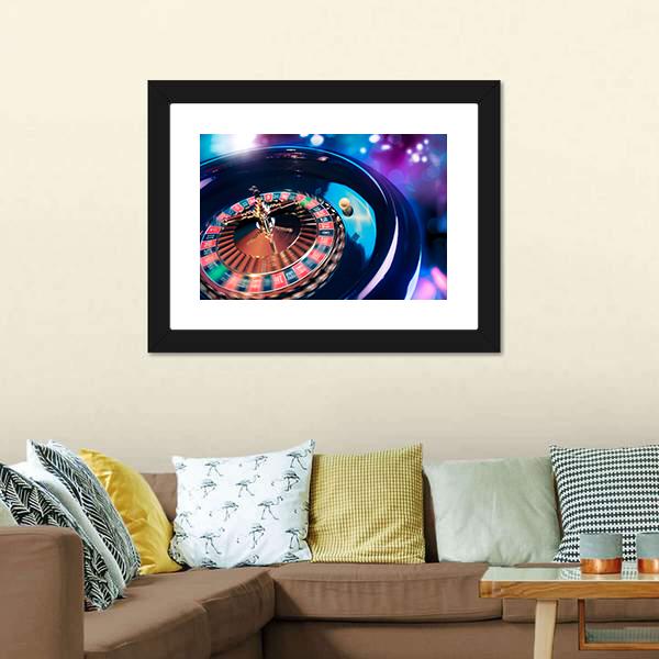 Casino Roulette In Motion Canvas Wall Art-3 Horizontal-Gallery Wrap-25" x 16"-Tiaracle