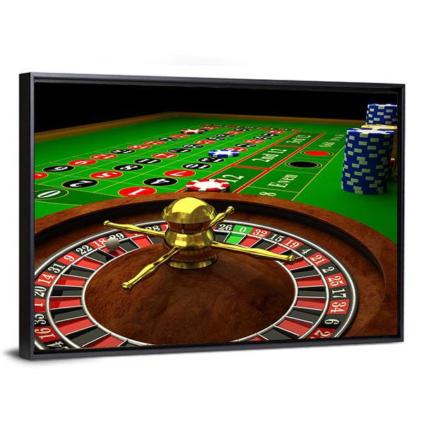 Casino Roulette Canvas Wall Art-3 Horizontal-Gallery Wrap-25" x 16"-Tiaracle