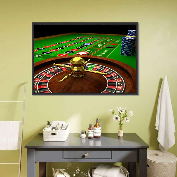 Casino Roulette Canvas Wall Art-3 Horizontal-Gallery Wrap-25" x 16"-Tiaracle