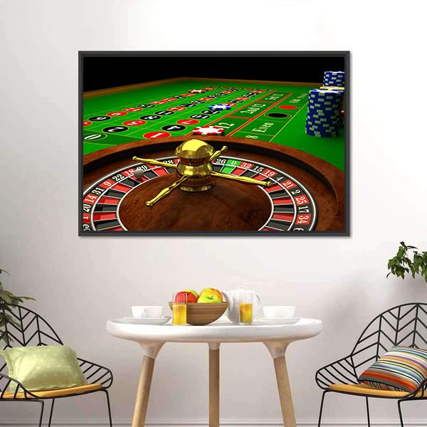 Casino Roulette Canvas Wall Art-3 Horizontal-Gallery Wrap-25" x 16"-Tiaracle