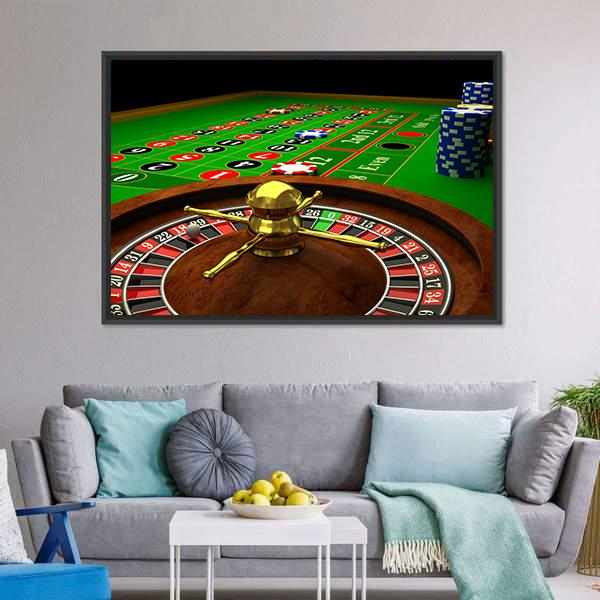 Casino Roulette Canvas Wall Art-1 Piece-Floating Frame-24" x 16"-Tiaracle